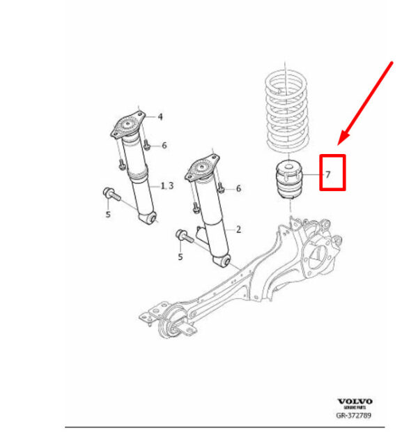 31262885 - VOLVO S60 MK2 REAR BUMPER SUSPENSION STOP BUFFER 31262885 NEW GENUINE