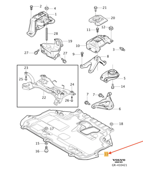 31290754 - Volvo C30 engine protection cover 31290754 new original