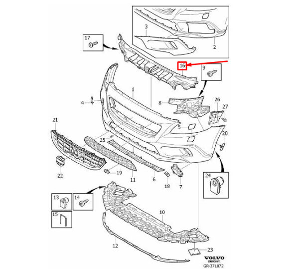 31290948 - Volvo V40 hatchback front bumper impact damper 31290948 NEW ORIGINAL