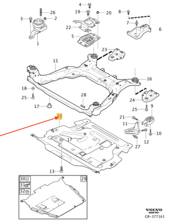 31290967 - Volvo S80 II engine protection cover 31290967 NEW ORIGINAL