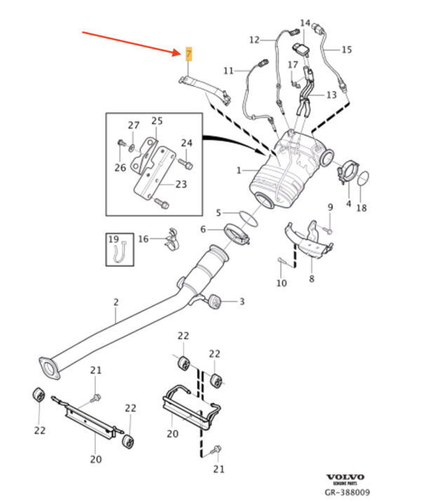 31293515 - Volvo S80 catalyst clamp 31293515 NEW ORIGINAL