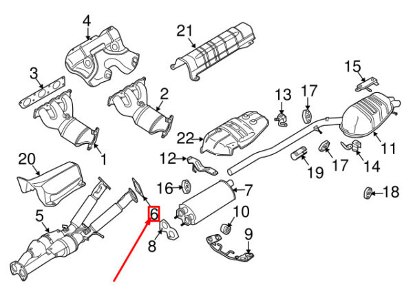 31293646 - Volvo XC90 MK1 Flue Gas System Catalyst Gasket 31293646 NEW REAL