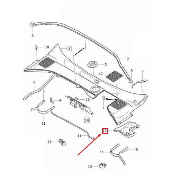 31299972 - VOLVO XC70 P24 RIGHT WINDSCREEN UPPER DRAIN 31299972 GENUINE