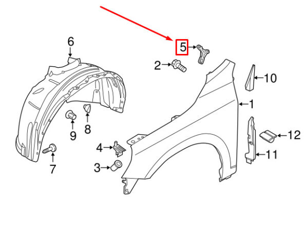 31333369 - Volvo S60 MK2 Front Left Fender Spacer 31333369 NEW GENUINE