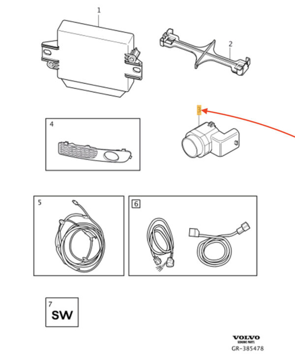 31341638 - VOLVO S80 II FRONT CENTER PARKING AID SENSOR 31341638 NEW GENUINE