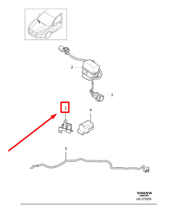 31346323 - VOLVO S60 MK2 WIRING HARNESS WINDSCREEN BRACKET 31346323 NEW GENUINE