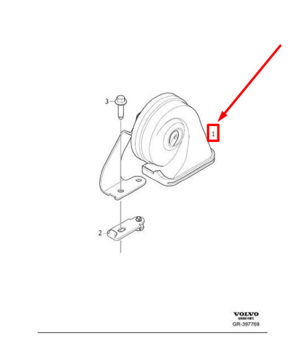 31349368 - Volvo S60 MK2 Right Side High Note Horn 31349368 NEW GENUINE