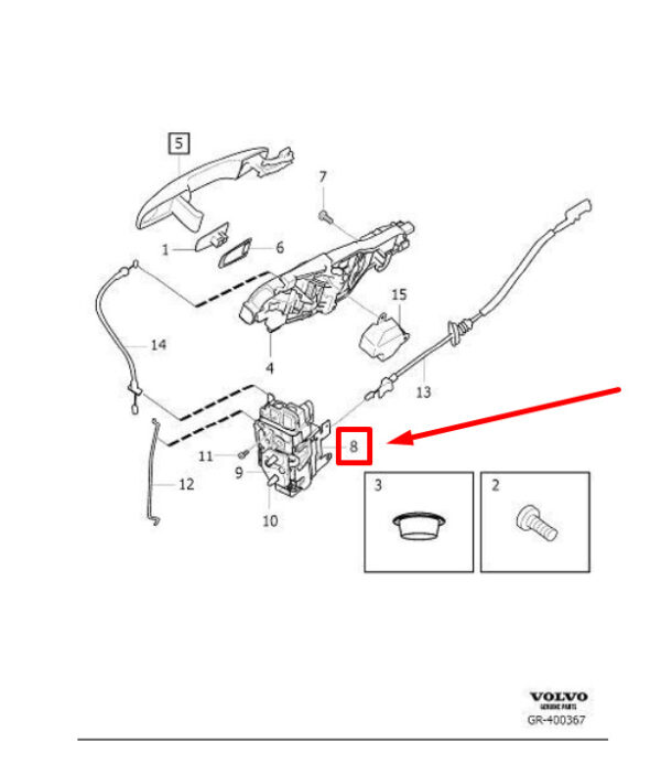 31349894 - VOLVO S60 MK3 FRONT LEFT DOOR LOCK RHD 31349894 NEW GENUINE