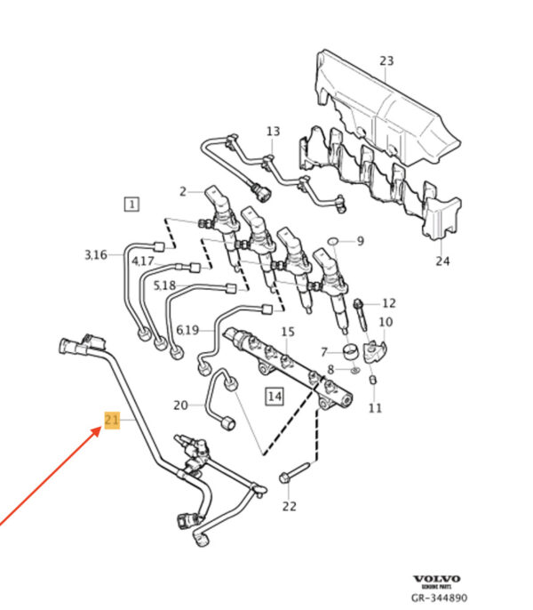31355833 - Volvo S60 II engine fuel line 31355833 NEW ORIGINAL