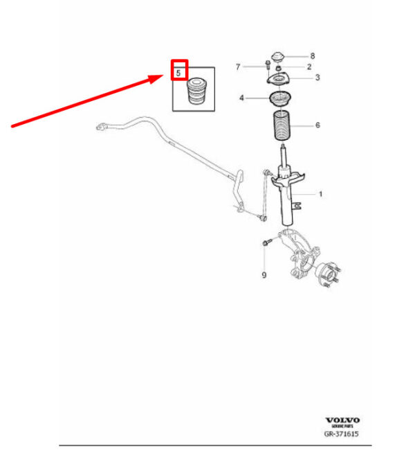 31360451 - Volvo C30 Strut Stop Buffer 31360451 NEW GENUINE