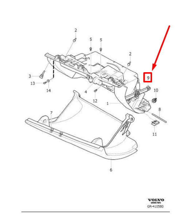 31363678 - VOLVO S60 MK3 INNER GLOVE COMPARTMENT BRACKET 31363678 NEW GENUINE