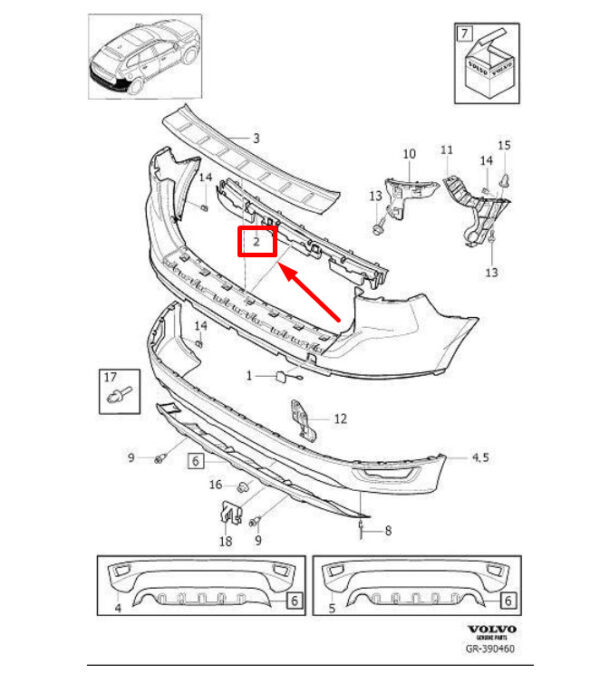 31365452 - VOLVO XC60 MK1 REAR BUMPER REINFORCEMENT 31365452 NEW GENUINE