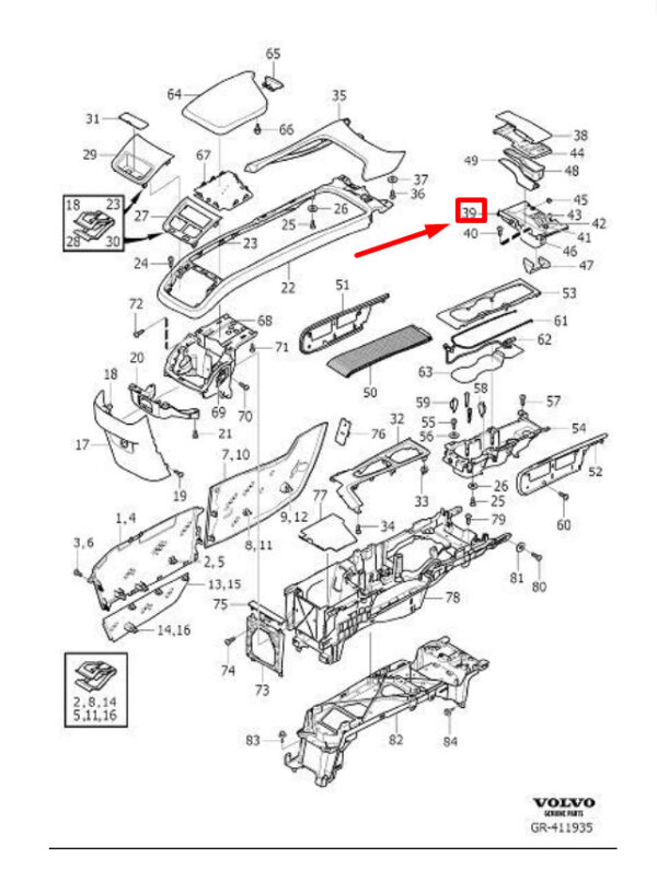 31377381 - Volvo S60 MK2 Ashtray Mount 31377381 NEW GENUINE