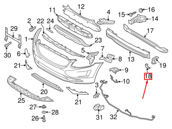 31378002 - VOLVO S60 MK2 FRONT BUMPER RIGHT BRACKET 31378002 NEW GENUINE