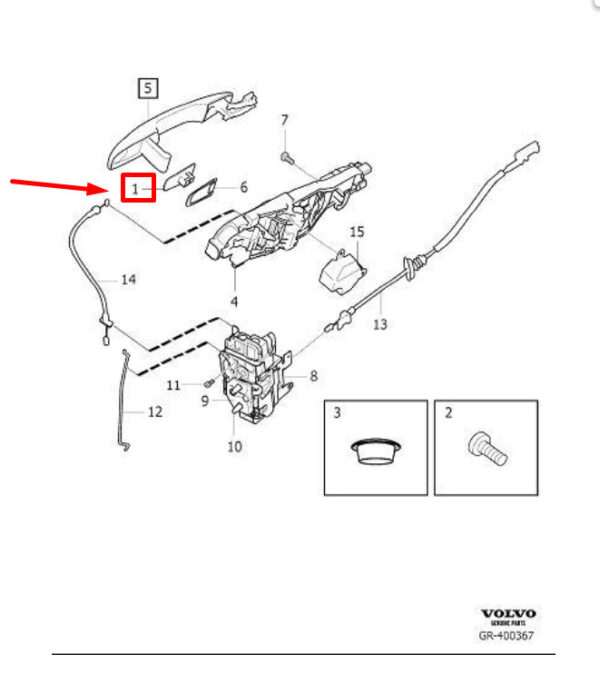 31378249 - VOLVO S90 MK2 Front Left Door Handle Cover Plug 31378249 NEW GENUINE