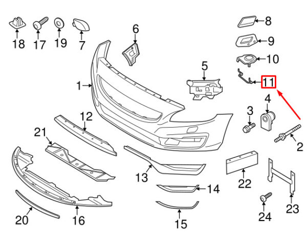 31383026 - Volvo S60 MK2 Headlight Wash Cover Spring 31383026 NEW REAL