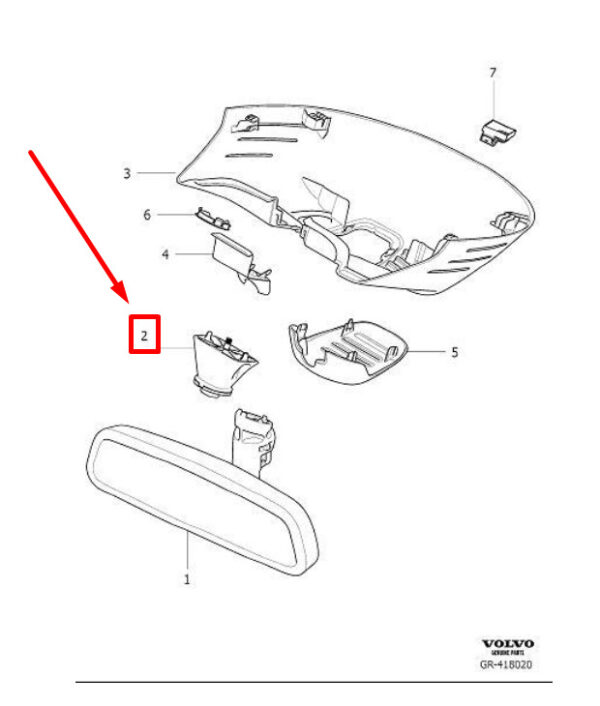 31385809 - VOLVO S90 MK2 INTERIOR MIRROR MOUNT 31385809 NEW GENUINE