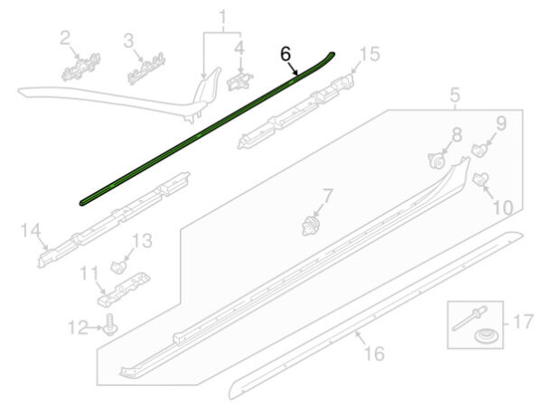 31386151 - Volvo V90 II Rocker Panel Molding Seal 31386151 2021 NEW GENUINE