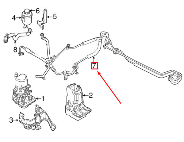 31387519 - Volvo XC60 MK1 Power Steering Pressure Hose 31387519 NEW REAL