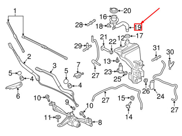 31391639 - VOLVO XC90 MK2 WINDSCREEN WASHER OVERFLOW HOSE 31391639 NEW GENUINE