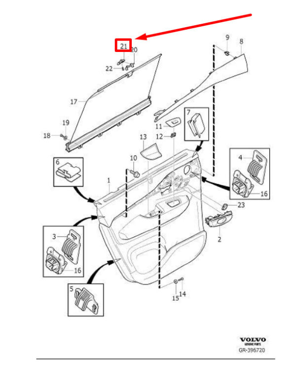 31393876 - VOLVO XC90 MK2 COAT HOOK BRACKET 31393876 NEW GENUINE
