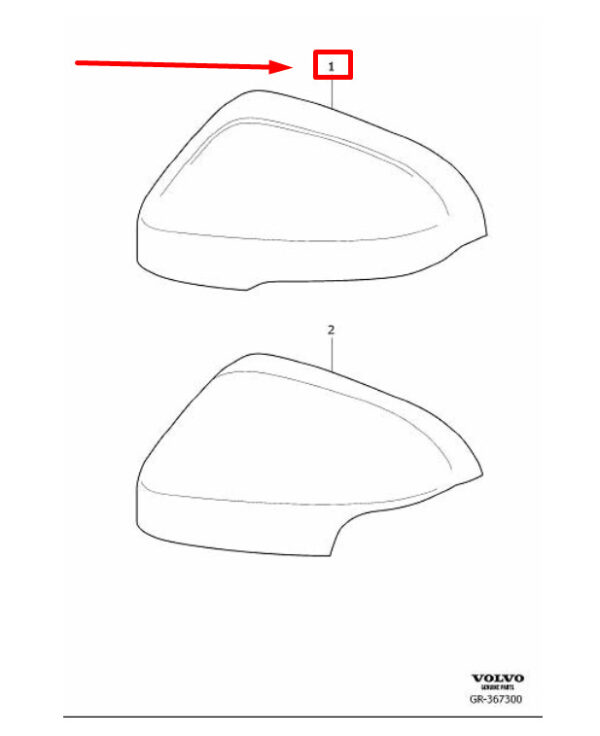 31399362 - VOLVO S60 MK2 FRONT LEFT DOOR MIRROR FRAME 31399362 NEW GENUINE