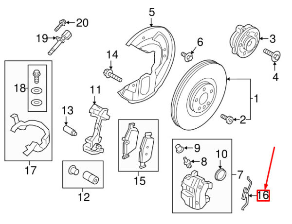 31400525 - Volvo XC90 MK2 Front Brake Saddle Spring 31400525 NEW GENUINE