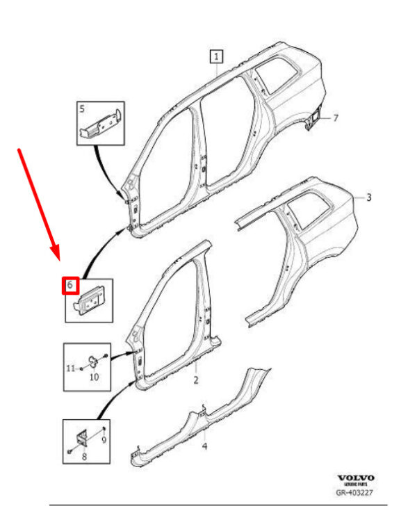 31416328 - VOLVO XC60 MK2 RIGHT UNISIDE MOUNTING LOWER BRACKET 31416328 NEW GENUINE