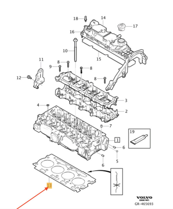 31422362 - Volvo S80 II cylinder head gasket 31422362 NEW ORIGINAL