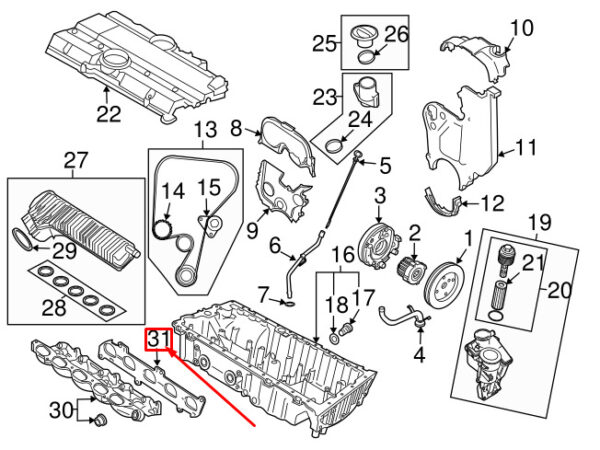 31430420 - Volvo S40 MK2 Intake Manifold Gasket 31430420 NEW REAL