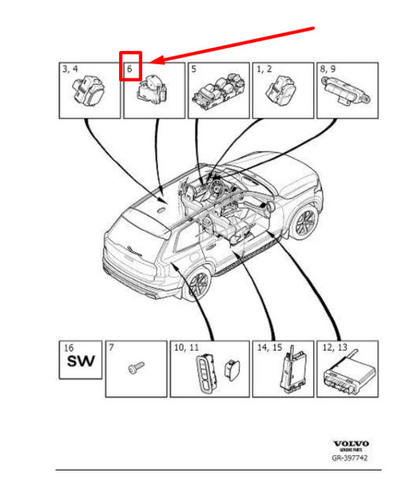 31433408 - VOLVO S60 MK2 REAR RIGHT POWER WINDOW SWITCH 31433408 NEW GENUINE