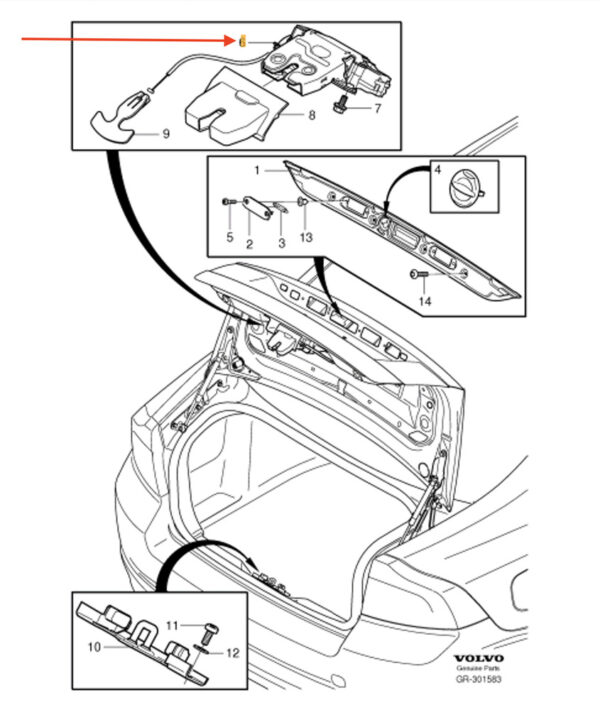 31440243 - Volvo S80 II tailgate lock 31440243 NEW ORIGINAL