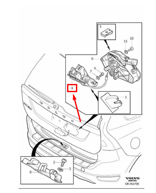 31440244 - VOLVO XC60 MK1 TAILGATE LOCK 31440244 NEW GENUINE