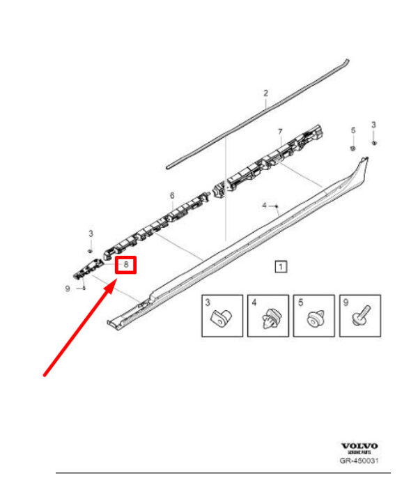 31448916 - VOLVO S60 MK2 FRONT LEFT SILL TRIM 31448916 NEW GENUINE
