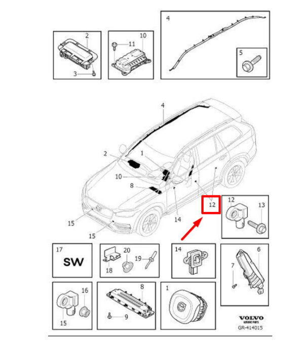 31451531 - VOLVO S90 MK2 RIGHT SIDE IMPACT SENSOR 31451531 NEW