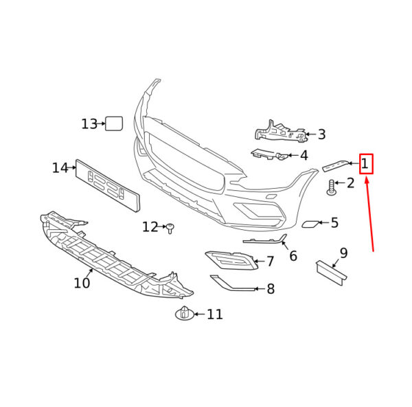 31455634 - Volvo S60 MK3 Front Left Bumper Cover Mount 31455634 NEW GENUINE