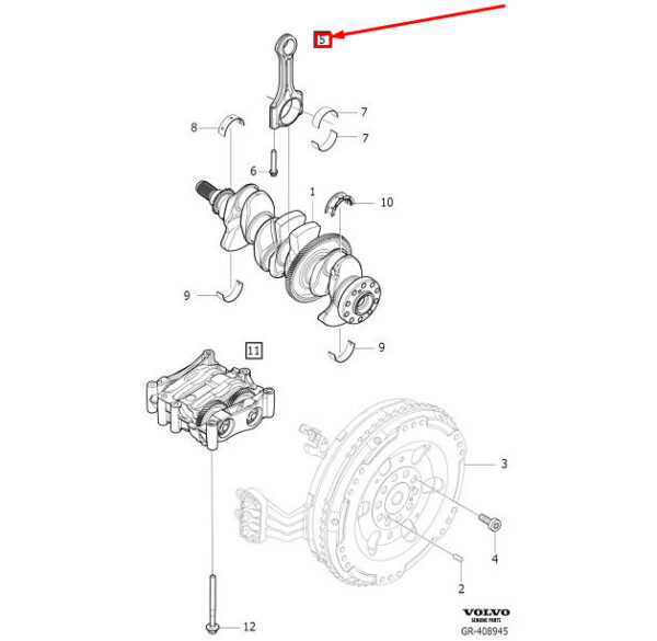 31460516 - Volvo S60 MK2 connecting rod 31460516 NEW ORIGINAL