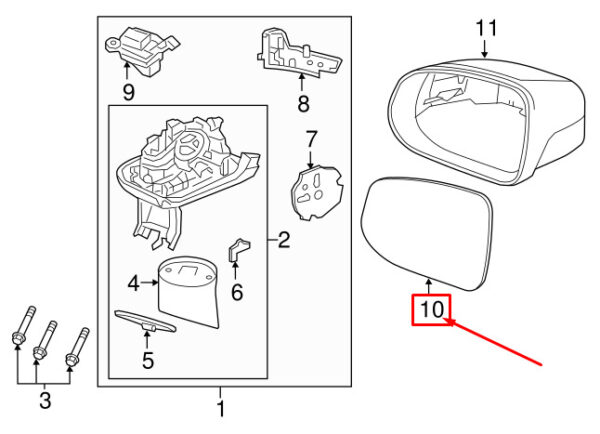 31462671 - VOLVO XC60 MK2 FRONT RIGHT DOOR MIRROR GLASS 31462671 NEW GENUINE