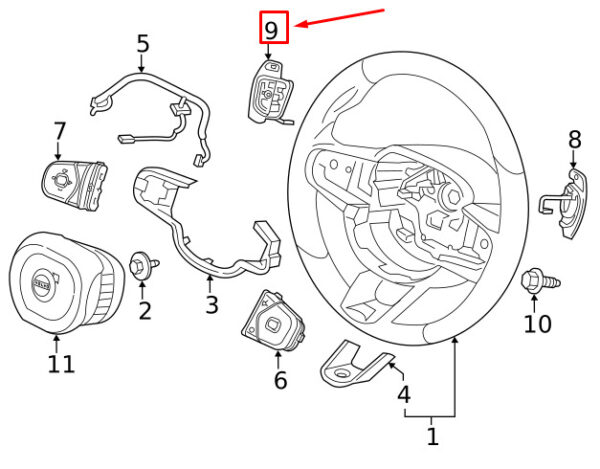 31494603 - VOLVO XC40 STEERING WHEEL LEFT SHIFT PADDLE 31494603 NEW GENUINE