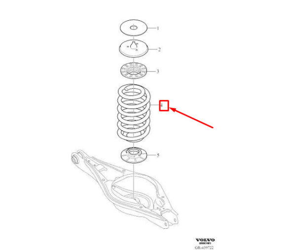 31658707 - Volvo XC40, rear screw spring, 31658707, new, original