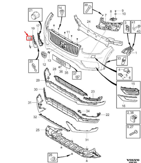 31663490 - VOLVO XC90 MK2 Front Bumper Tow Eye Cover 31663490 NEW GENUINE