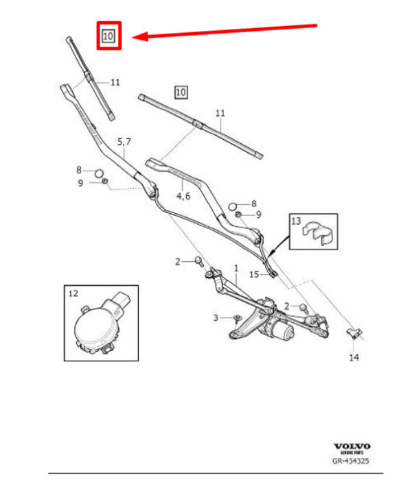 31689264 - Volvo XC60 MK2 Front Wiper Blade Set 31689264 NEW REAL