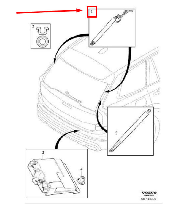 31690604 - VOLVO XC90 MK2 Right Tailgate Gas Strut 31690604 NEW GENUINE