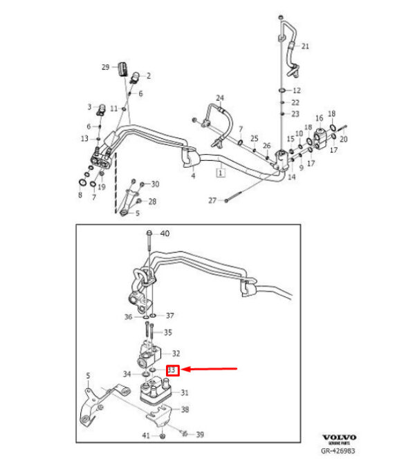 31694068 - VOLVO XC60 MK2 Expansion Valve O-Ring 31694068 NEW GENUINE