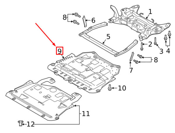32226764 - VOLVO XC40 Protecting Casing Floor Pan Splash Shield 32226751 NEW GENUINE