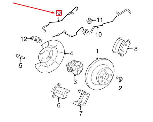 32246090 - Volvo S80 MK2 Rear Brake Hose 32246090 NEW REAL