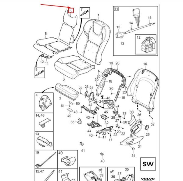 32367587 - VOLVO XC90 MK2 Front Seat Heater Pad 32367587 NEW GENUINE