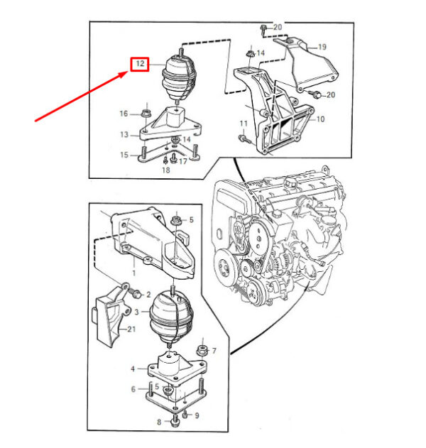 3536226 - VOLVO V90 MK1 ENGINE MOUNT 3536226 NEW GENUINE