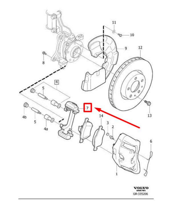 36002607 - Volvo XC60 MK1 Front Disc Brake Caliper Bracket 36002607 NEW GENUINE