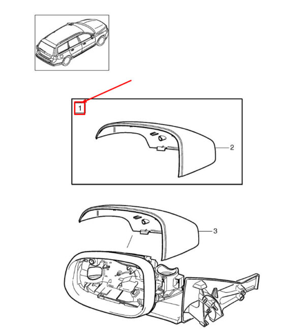 39811770 - VOLVO V40 Hatchback Front Left Door Mirror Cover Cap 39811770 NEW GENUINE